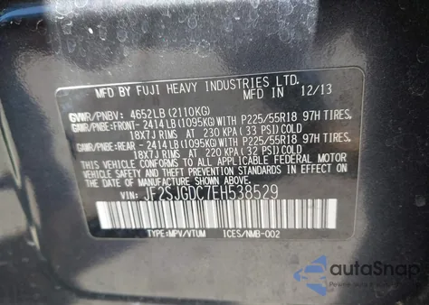 2014 Subaru Forester 2.0Xt Premium from USA, damaged, VIN JF2SJGDC7EH538529
